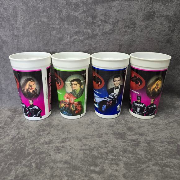 DC Comics Taco Bell Batman & Robin Movie Collectible Cups Batgirl Ivy 4 Cup Set - Picture 3 of 9